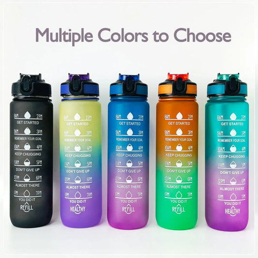 2024 New Water Bottles 32Oz Drinking Water Bottle Kettle for Student Sport Bottles Drinkware Drink Water Reminder Cup BPA FREE