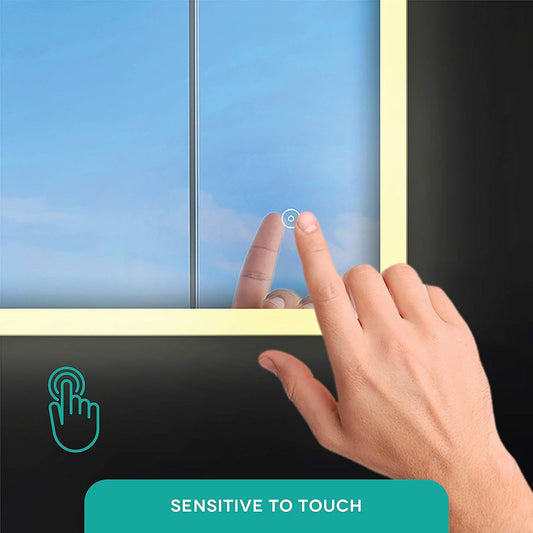 24X60 Rectangle Aluminum Mirror with Framed LED with Features